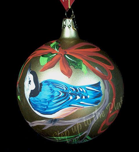  Greetings Nuthatch Christmas Tree Ornament Hand Painted Italy