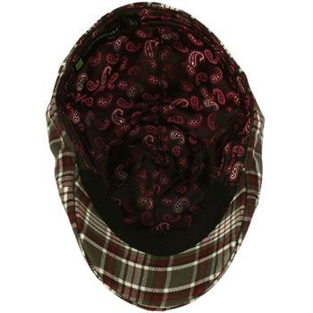 Mens English Plaid Duck Bill Curved Ivy Cabby Driver Lined Hat Cap