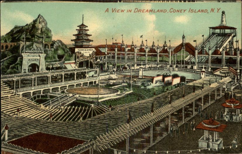 Coney Island NY Dreamland Amusement Park c1910 Postcard