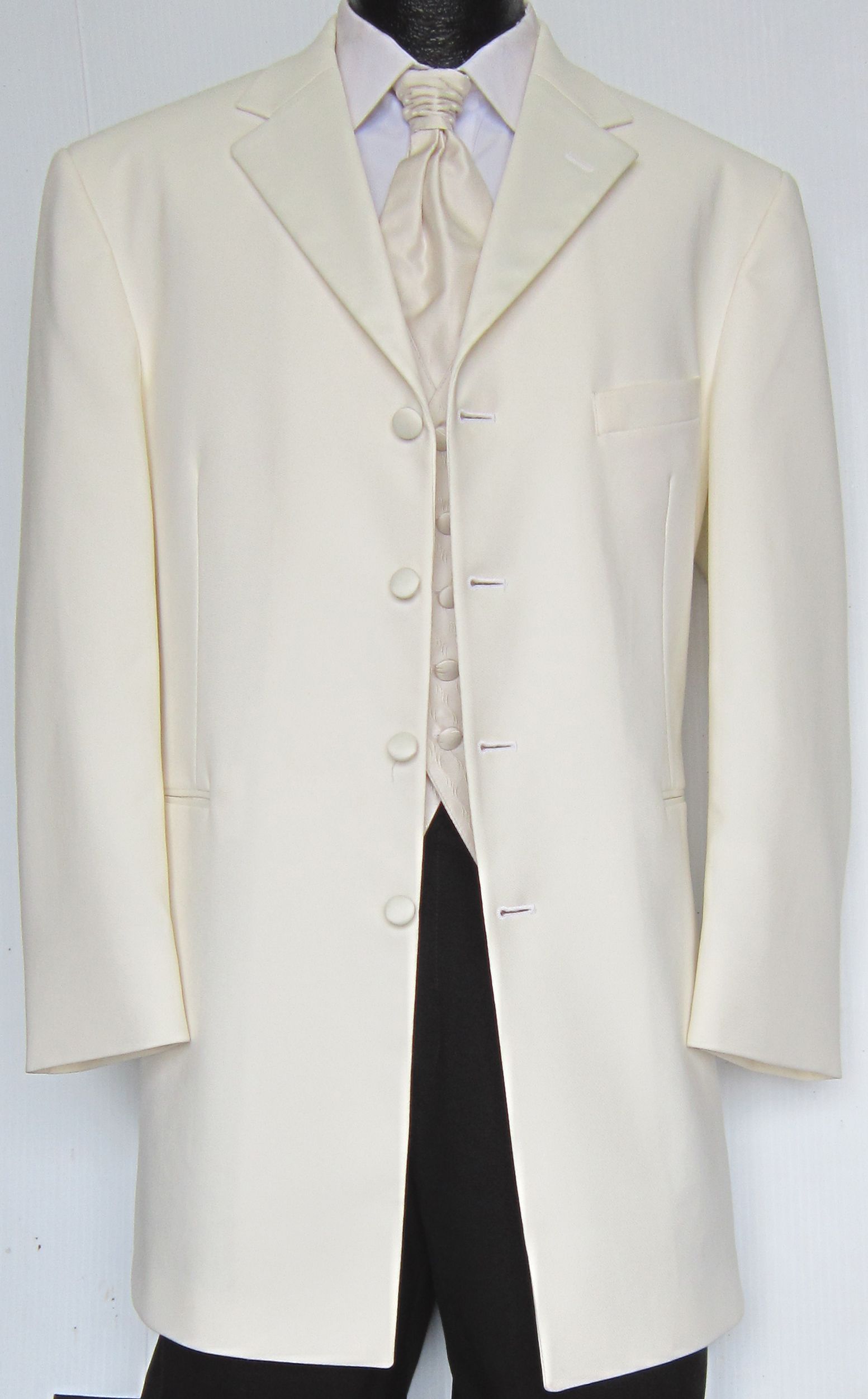 Ivory / Off White Four Button Tuxedo Dinner Jacket Costume Theater