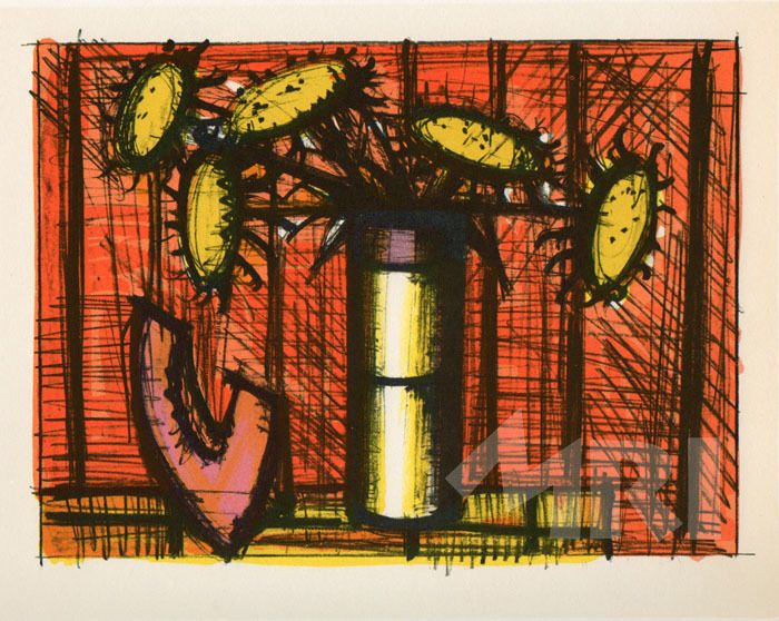 Two Colorful Midcentury BERNARD BUFFET Still lifes printed by Mourlot