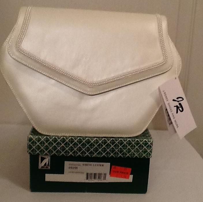 Renee White Luster Handbag with Pearls