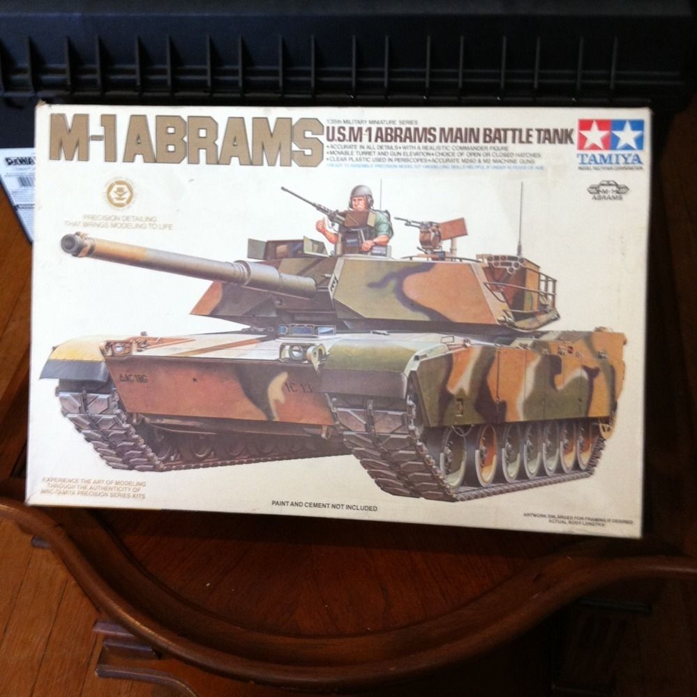 Vintage Tamiya Model Kit M 1 Abrams Main Battle Tank Army Military