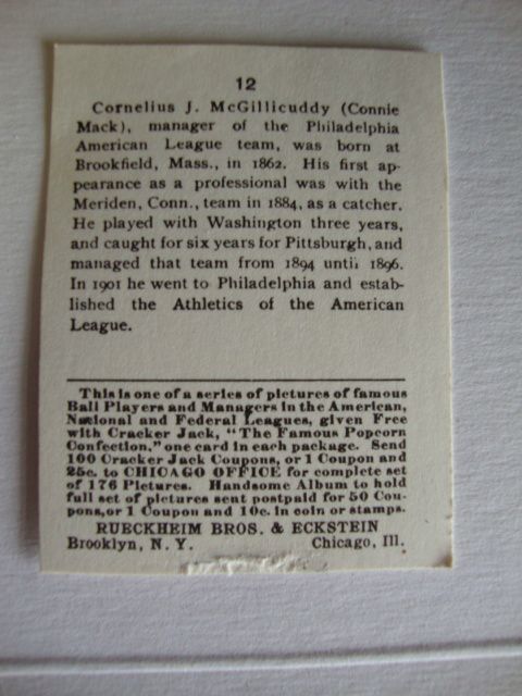 Dover RP 1915 Cracker Jack Series Connie Mack