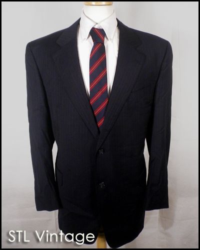 Jack Victor Navy Super 110S Worsted Wool Sportcoat Blazer Dual Vent Sz