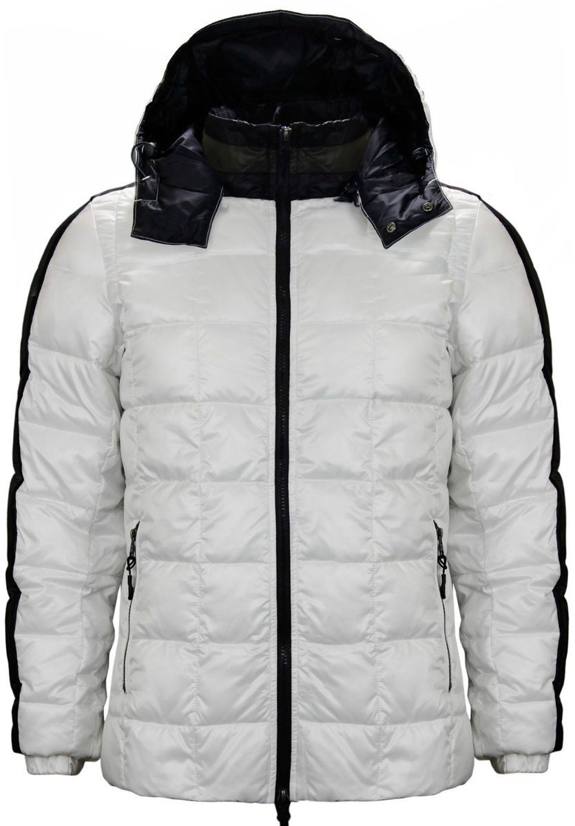 Armani Jeans Mens Hooded Puffa Jacket White