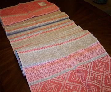 New 100 Linen Jacquard Table Runner Ornamentalgray Red 19 5x 96