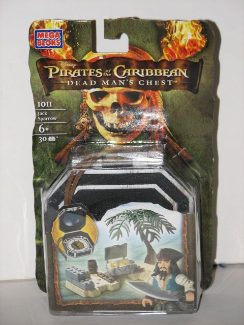 Pirates Caribbean Mega Blok Jack Sparrow Minifigure New