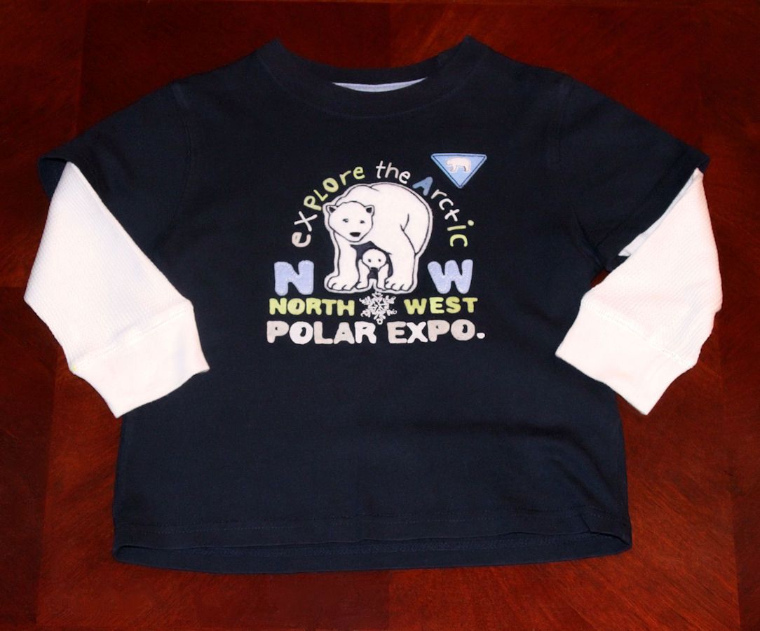 GAP Boys Long Sleeves Pollar Bear GRAPHIC TEE Shirt Top T shirt 3T 100