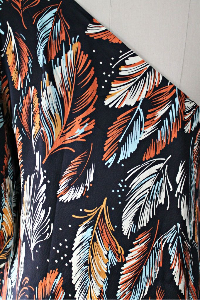 So Luxe Silk Feather Print Jaloux Anthropologie Single Shoulder Dress