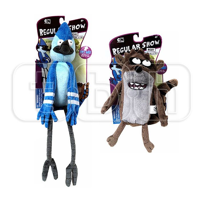  & RIGBY plush TALKING ACTION PULLSTRING figure REGULAR SHOW jazwares