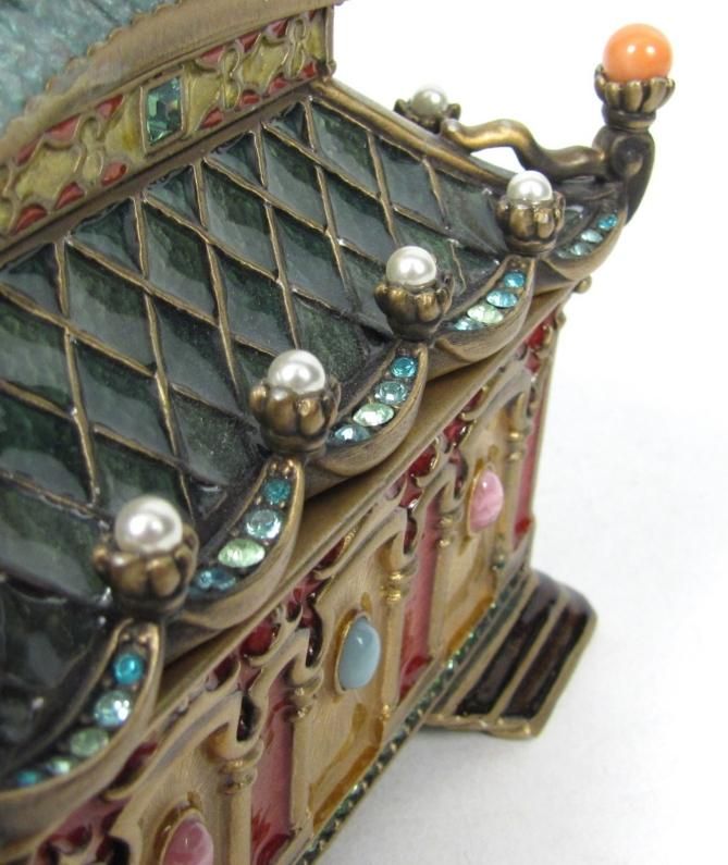 Jay Strongwater Swarovski Crystal Enamel Chinoiserie Pagoda Trinket