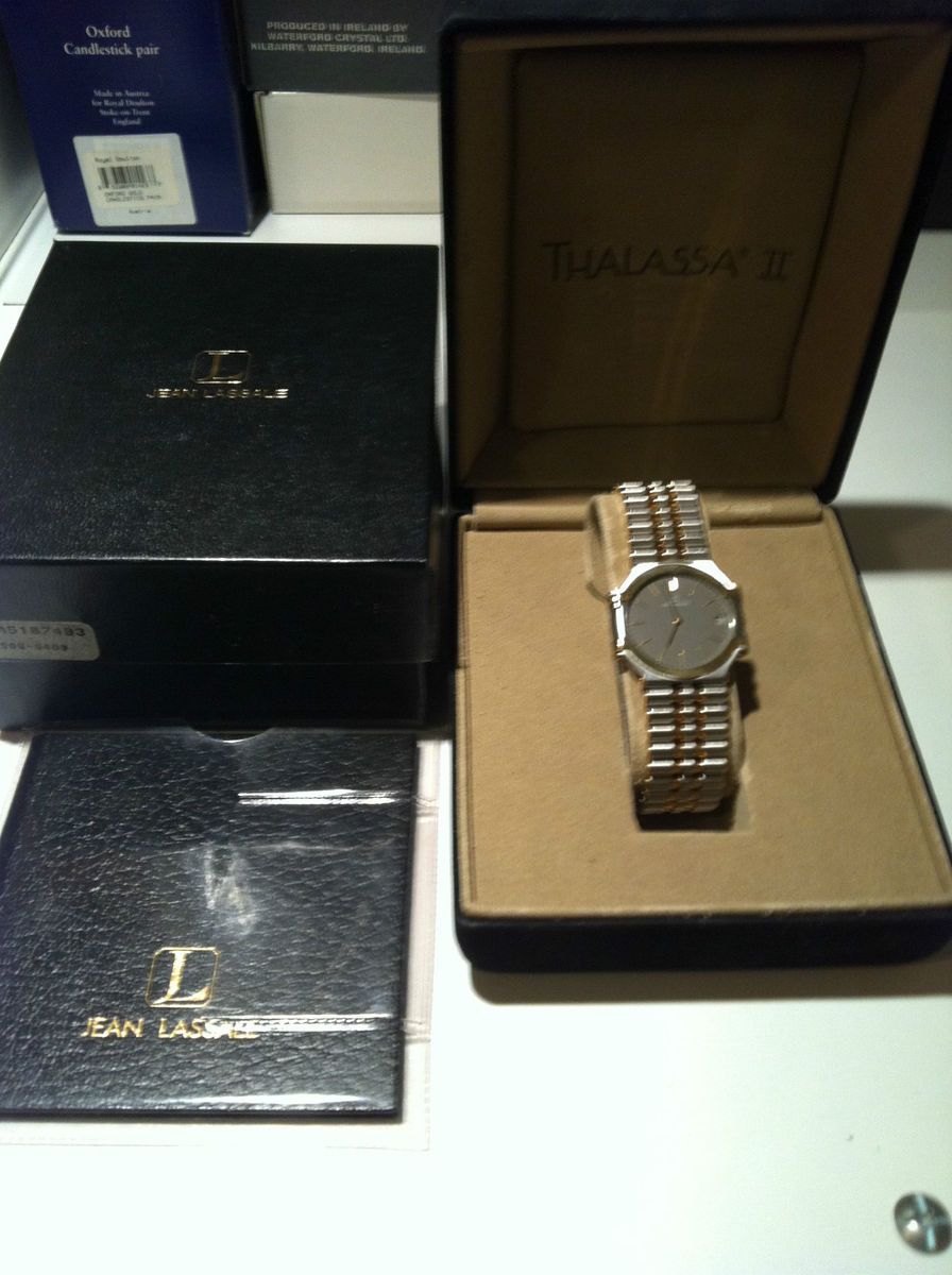   JEAN LASSALE MENS STAINLESS STEEL SOLID 14K GOLD WATCH THALASSA II