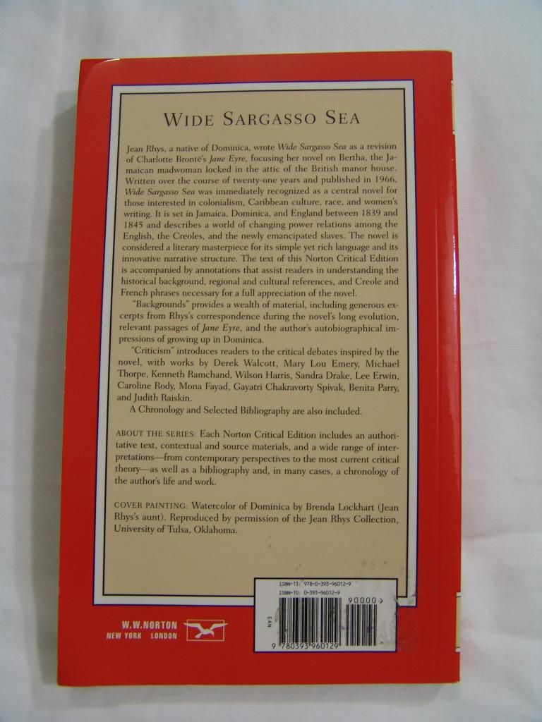 Wide Sargasso Sea ⊰☆⊱ Jean Rhys 1999 Norton Critical Ed