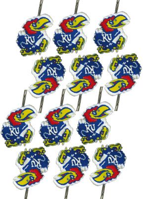 Kansas Jayhawks 12 PC Set Bathroom Shower Curtain Hooks