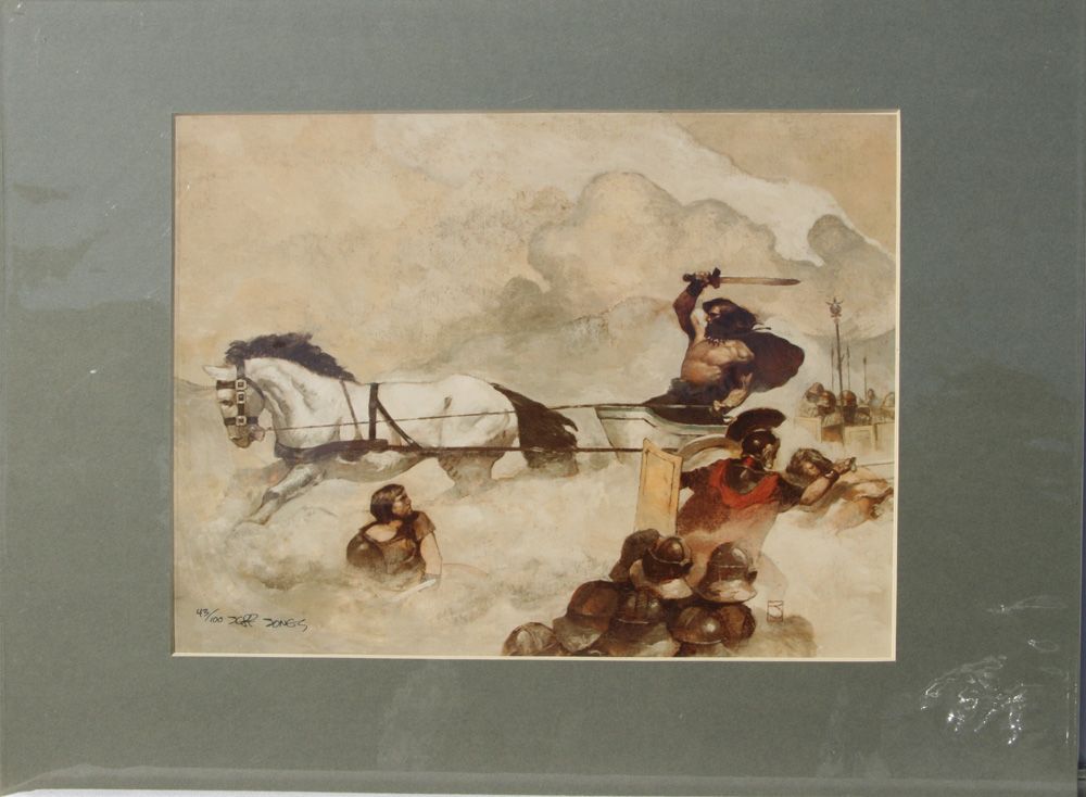 Jeff Jones Jeffrey Limited Numbered Signed Print Roman Chariot 10 x