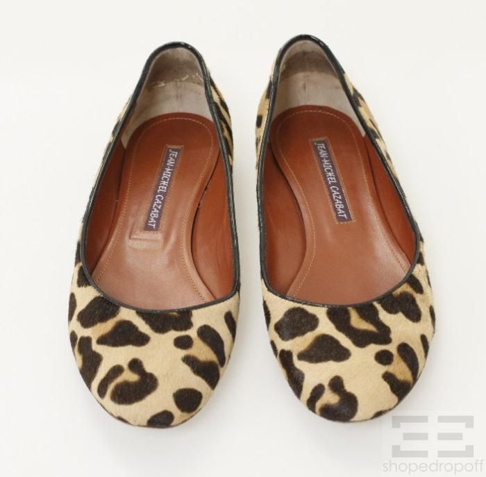 Jean Michel Cazabat Leopard Print Pony Hair Flats Size 40 5