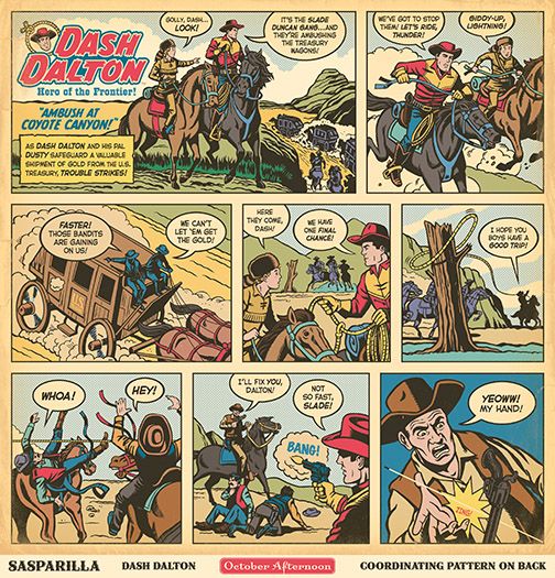 PC Sasparilla by October Afternoon Dash Dalton Cowboy Comic Paper