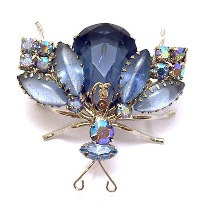  Pin Juliana Articulating Wings Fly Figural Rhinestone Jewelry