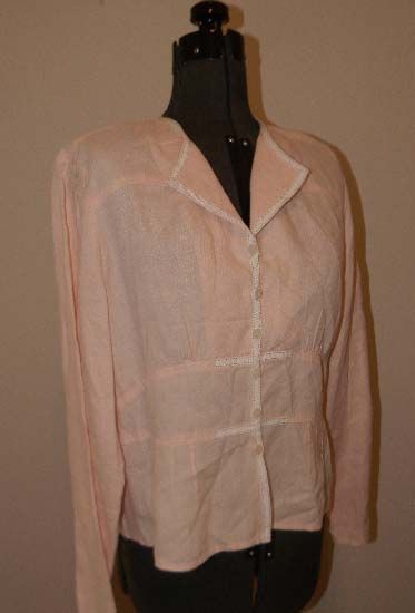 New J Jill Peach Linen Top Shirt 12