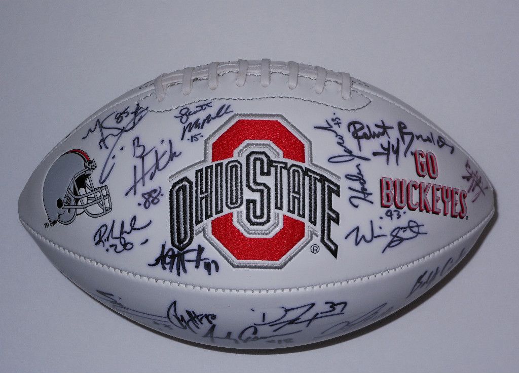 2002 OHIO STATE Buckeyes TEAM Signed Autographed FOOTBALL NATIONAL