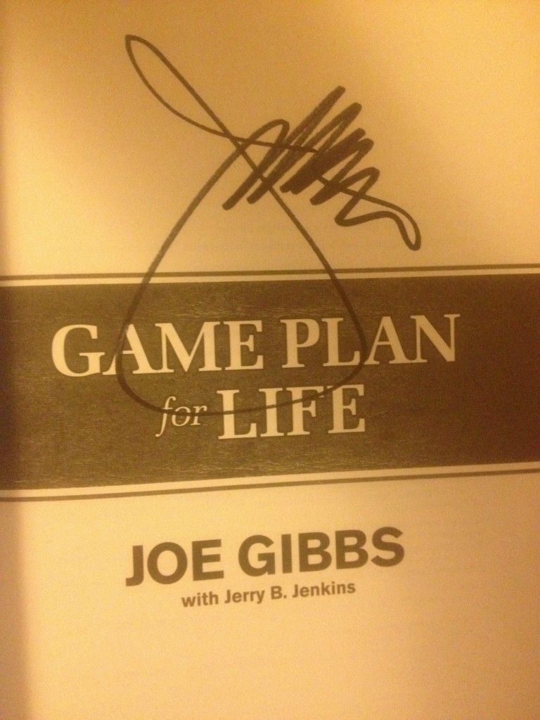 Joe Gibbs Autographed Book Game Plan for Life Washington Redskins Mini
