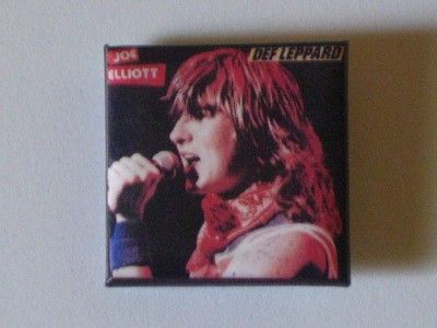 Def Leppard Joe Elliott Vtg 80s Square Pin Pinback Promo Button Badge