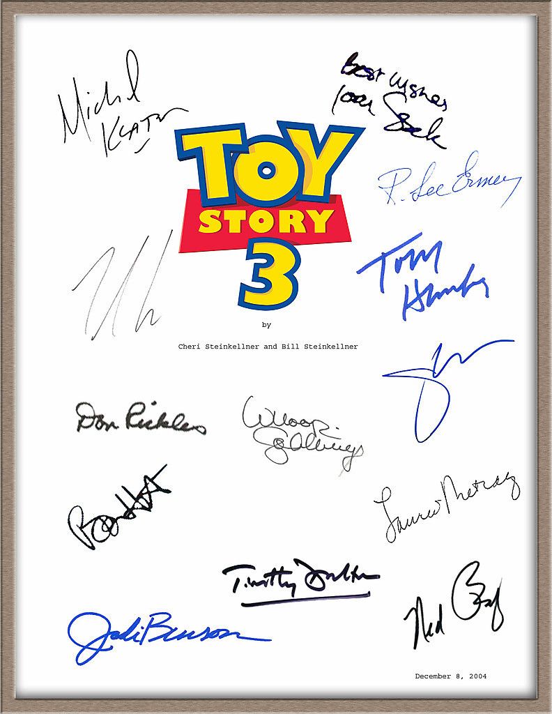 Tom Hanks Tim Allen Michael Keaton Joan Cusak Signed x13 Toy Story 3