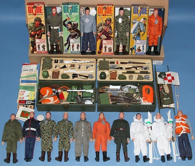 Huge Vintage Gi Joe Collection w 14 Figures Accessories Boxes