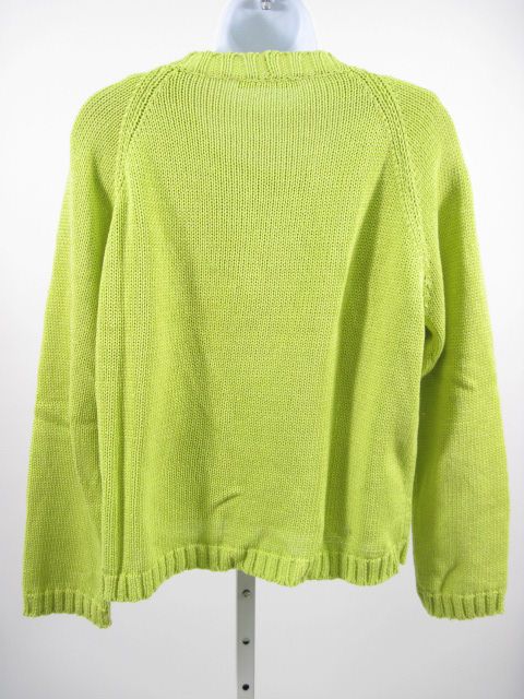 John Patrick Lime Green Sweater Cardigan Set Sz M  