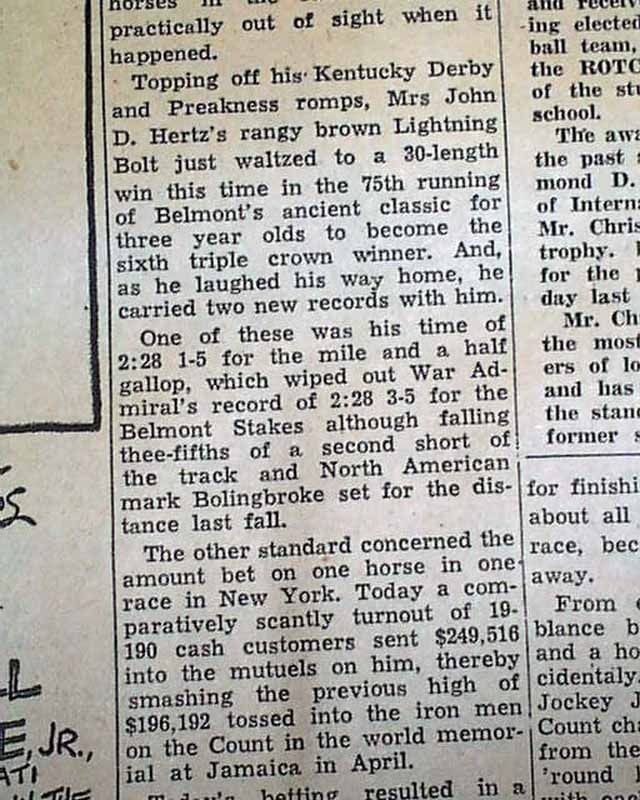 2 Issues Triple Crown Horse Racing Count Fleet 1943 Newspapers  