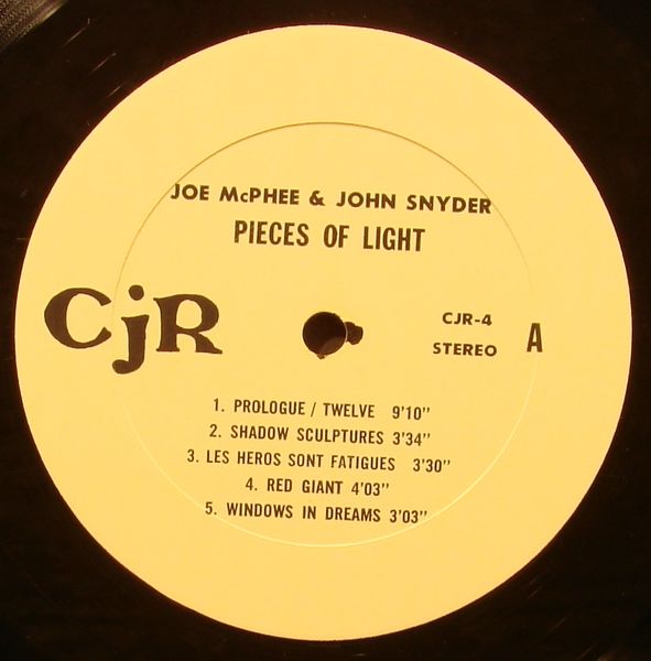 Joe McPhee John Snyder Pieces of Light Orig Free Jazz LP Vinyl Signed  