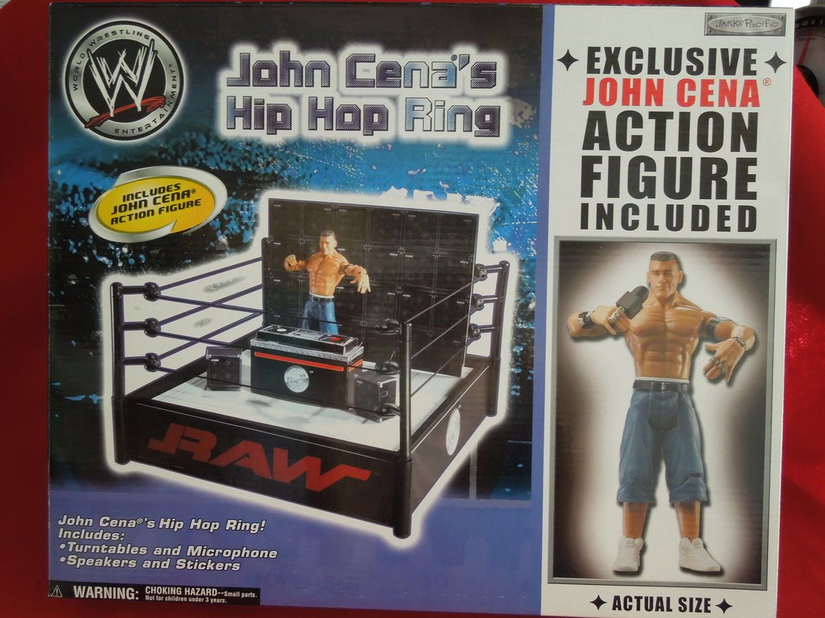 WWE WWF Raw John Cena's Hip Hop Wrestling Ring w John Cena Figure Included NIP  