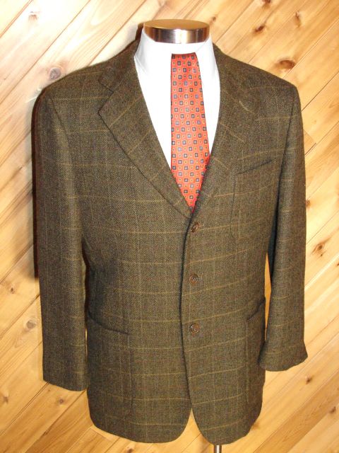 Hickey Freeman Sport Mens Olive Green 3 Button Blazer Sportcoat L 40R  