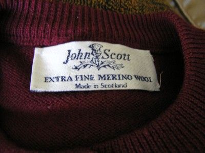 GORGEOUS JOHN SCOTT SCOTLAND RED CARDIGAN SWEATER WITH GOLD BUTTONS SCOTLAND L  