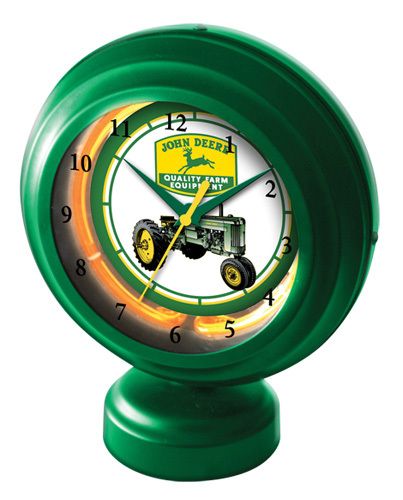 John Deere "Johnny Popper" Tabletop Neon Clock  