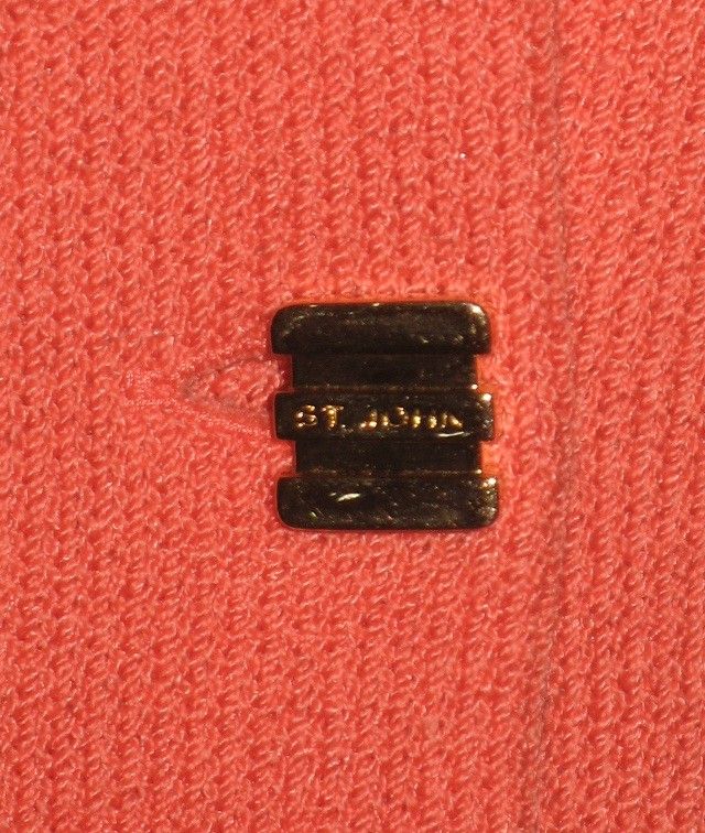St John collection knit coral pink dress sz 8 10 12  