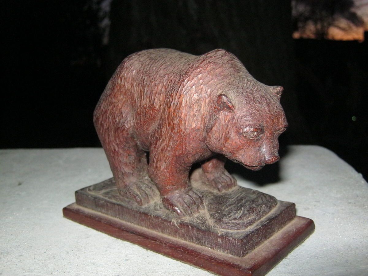 Antique Hand Carved Bear Sculpture John C Campbell EARLY20TH American Folk Art  