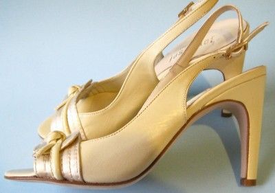 Jon Josef Butter Beige Satin Leather Slings Shoes 260  