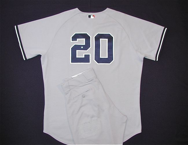 Jorge Posada Yankees Game Worn Used Jersey Pants Set 2006 MLB Auth Steiner  