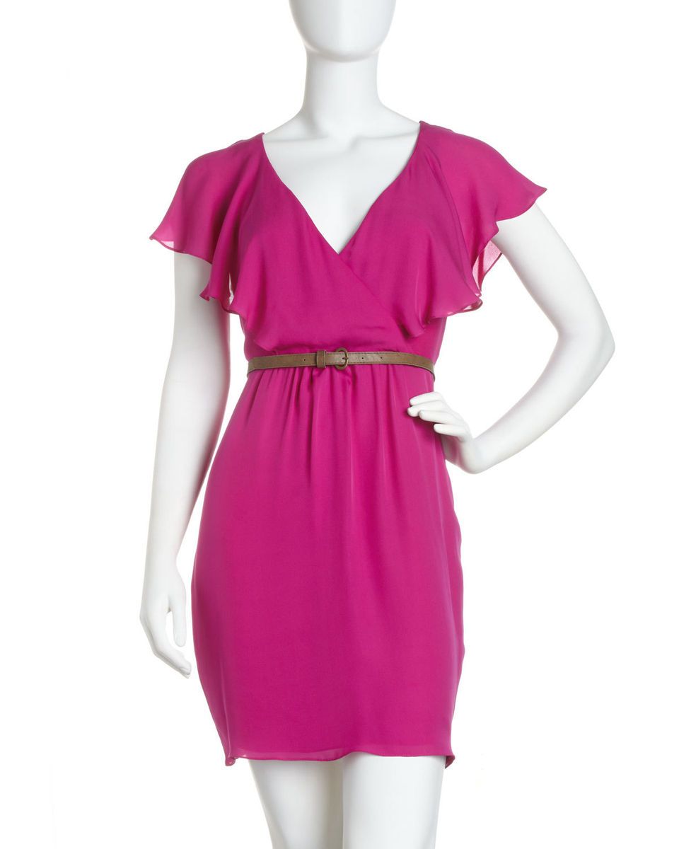 Julie Dillon Flutter Sleeve Belted Dress