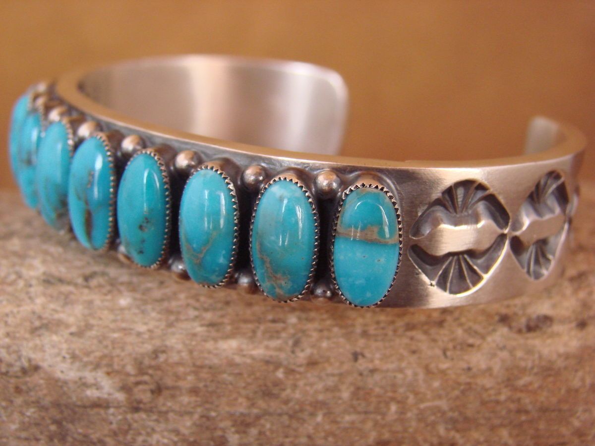 Sterling Silver Turquoise Bracelet by Kirk Smith Stunning Quality