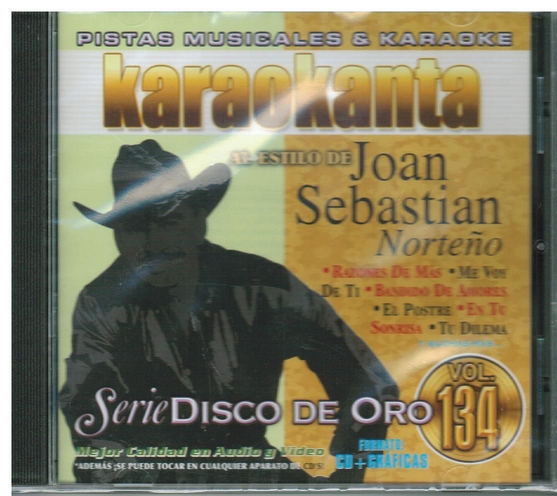 Karaoke Y Pistas Musicales CD New Vol 134 Al Estilo Joan Sebastian