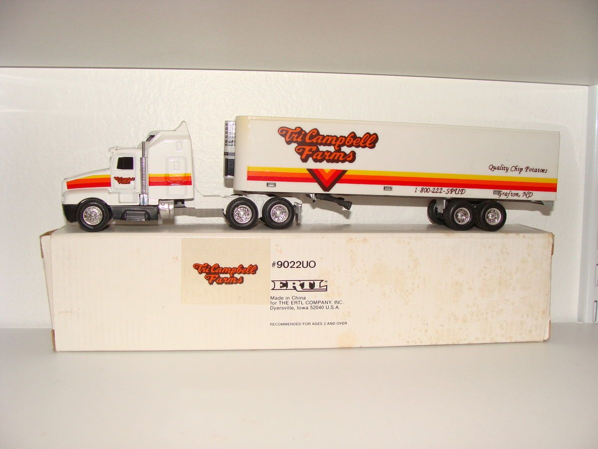 Ertl 1 64 Tri Campbell Farms Kenworth T600A Semi Tractor Trailer Truck