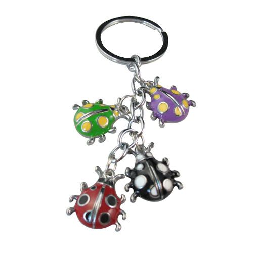 Enamel Ladybug Charm Keychains W18810