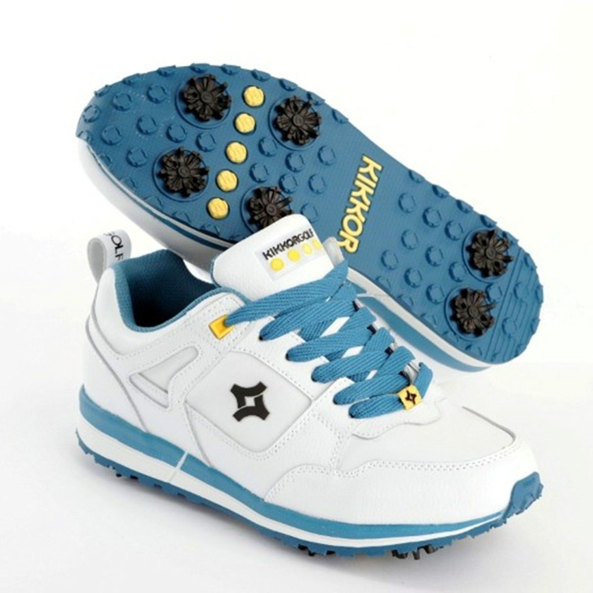 New Mens Kikkor Retro White Malibu Golf Shoes 9 5 EUR 42 5 Waterproof