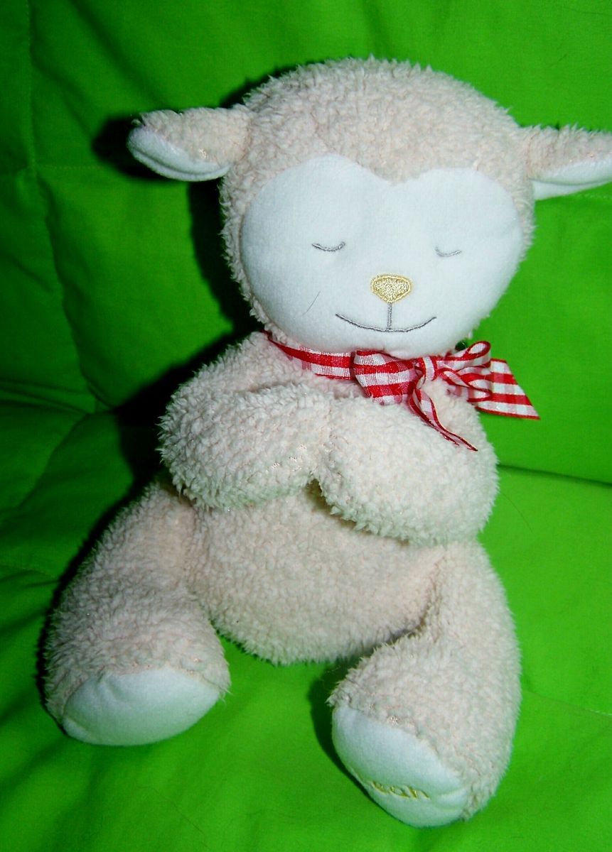 Kids II stuffed Ivory Cream Off White Praying Lamb LEAH prayer friends