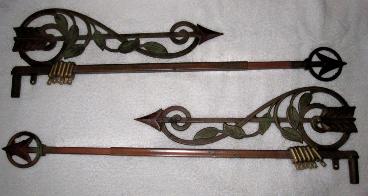 Kirsch Art Nouveau Swing Arm Curtain Rod Pair