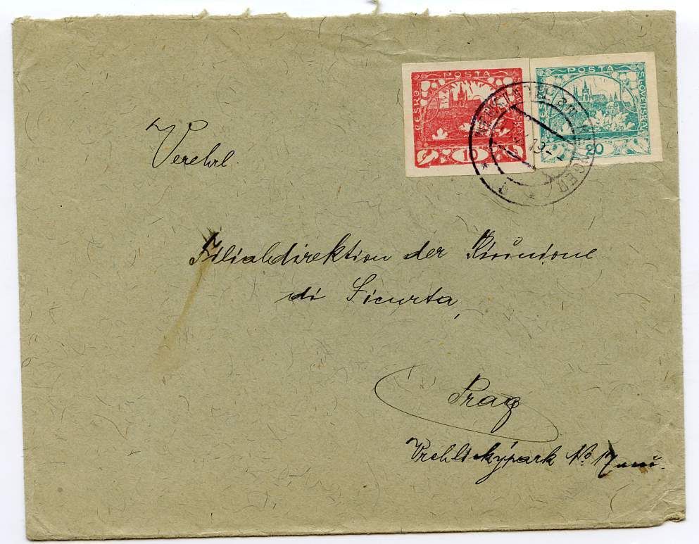 Czechoslovakia Klinger to Prague 1919 Cover