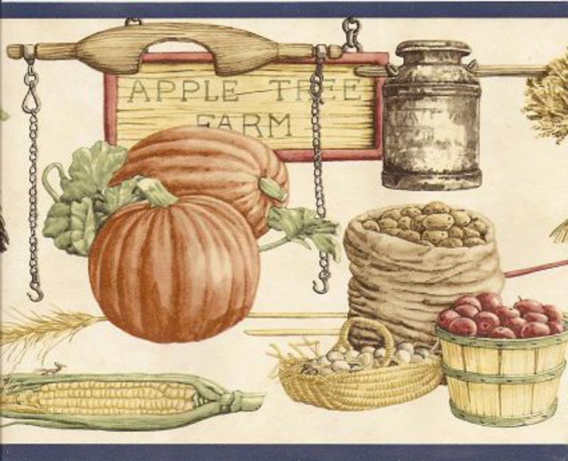 Antique Country Kitchen Harvest Wallpaper Border Wall